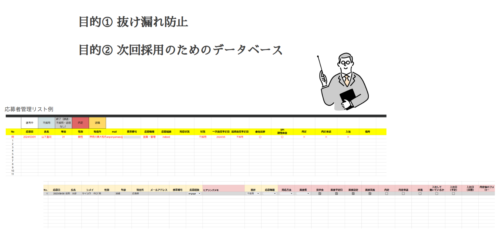 応募管理リスト